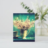 Carte Postale Fleurs vintages de cerises (Debout devant)