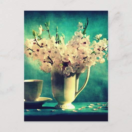 Carte Postale Fleurs vintages de cerises (Devant)
