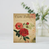 Carte Postale Fleurs Vintages rouges (Debout devant)