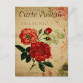 Carte Postale Fleurs Vintages rouges (Devant)