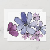 Carte postale Fleurs violettes (Devant / Derrière)