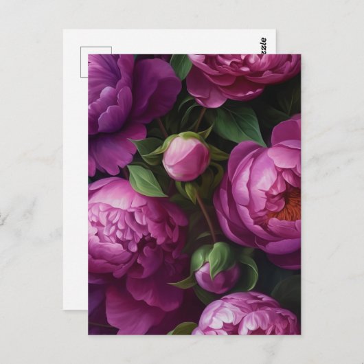 Carte postale Fleurs violettes (Devant / Derrière)