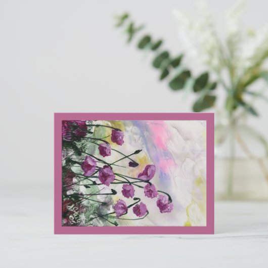 Carte Postale Fleurs violettes (Debout devant)