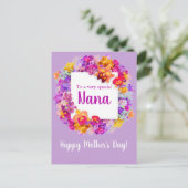 Carte Postale Fleurs violettes élégantes Nana Fête des Mères (Debout devant)