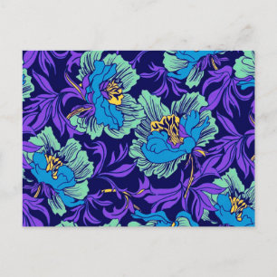 Carte Postale Fleurs violettes et bleues William Morris