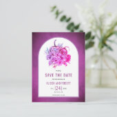 Carte Postale Fleurs violettes et citrouilles sauvent la date (Debout devant)