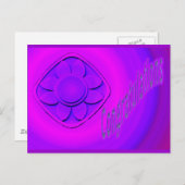 Carte Postale fleurs violettes félicitations (Devant / Derrière)