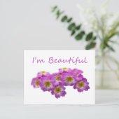 Carte Postale Fleurs violettes, je suis belle (Debout devant)
