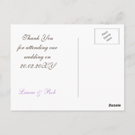 Carte Postale Fleurs violettes Mason Jars Grange Mariage en bois (Dos)