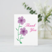 Carte Postale Fleurs violettes Merci (Debout devant)
