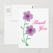 Carte Postale Fleurs violettes Merci (Devant / Derrière)
