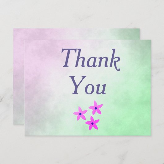 Carte Postale Fleurs violettes Merci (Devant / Derrière)