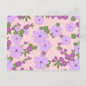 Carte Postale Fleurs Violettes, Modèle Floral, Motif De Fleurs (Devant)