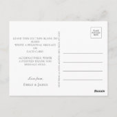 Carte Postale Fleurs violettes roses avec Merci de papillons (Dos)