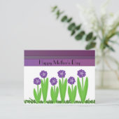 Carte Postale Fleurs violettes Salutation de la fête des mères (Debout devant)