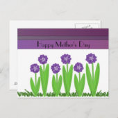 Carte Postale Fleurs violettes Salutation de la fête des mères (Devant / Derrière)