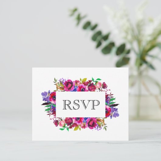 Carte Postale Fleurs vives Boho Gras RSVP (Debout devant)