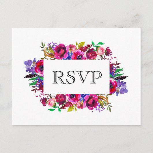 Carte Postale Fleurs vives Boho Gras RSVP (Devant)