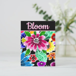 Carte Postale Fleurs Whimsical Folk-Art Floral Personnalisé