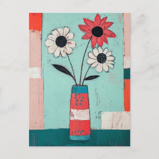 Carte Postale Fleurs Whimsy minimalistes No.084 (Devant)