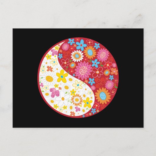 Carte postale Fleurs Yin Yang (Devant)