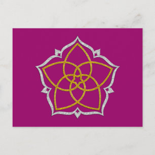 Carte Postale FLEUVE DE VENUS / Vénusblume Lotus GOLD SILVER