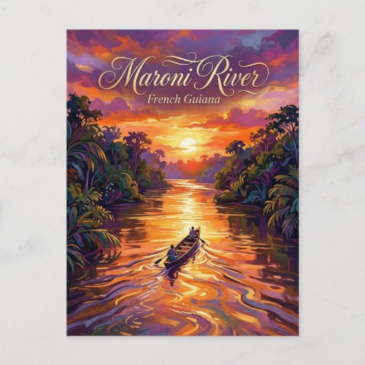Carte Postale Fleuve Maroni Guyane française (Devant)