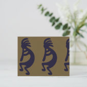 Carte Postale Flexibilité de la figure Kokopelli - Noir sur Vert (Debout devant)