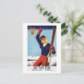 Carte Postale Flexible Flyer Pin-Up Skiing Girl (Debout devant)