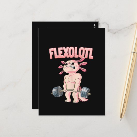 Carte Postale Flexolotl Axolotl (Devant/Arrière en situation)