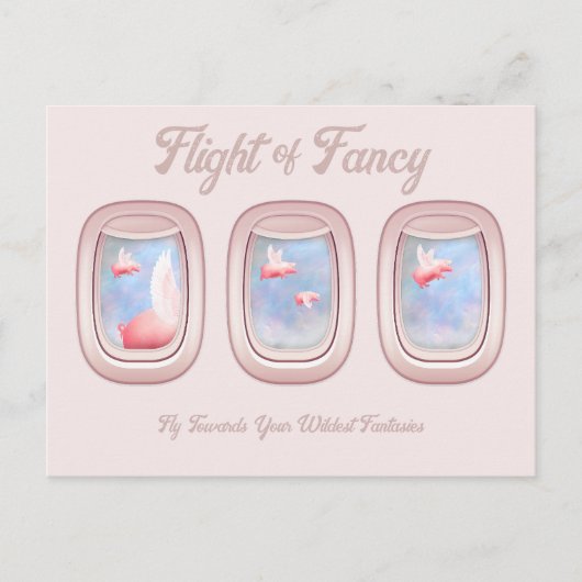Carte Postale Flight of Fancy-Pigs Flying Past Airplane Window P (Devant)
