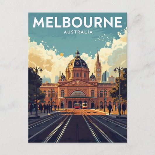 Carte Postale Flinders Street Station Melbourne (Devant)