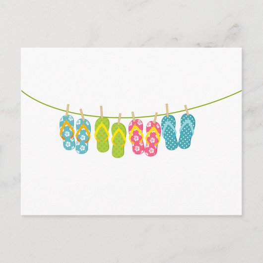 Carte Postale Flip-Flops ClothesLine (Devant)