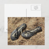 Carte Postale Flip Flops dans le sable (Devant / Derrière)