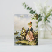 Carte Postale "Flirt au Bord de la Mer" par Hippolyte Lucas (Debout devant)