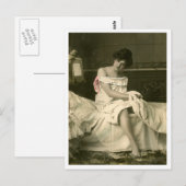 Carte Postale Flirt français - Pinup Vintage (Devant / Derrière)