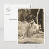 Carte Postale Flirt français - Pinup Vintage (Devant / Derrière)