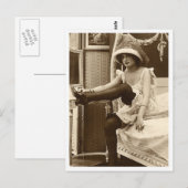Carte Postale Flirt français - Pinup Vintage (Devant / Derrière)