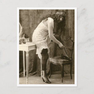 Carte Postale Flirt français - Pinup Vintage
