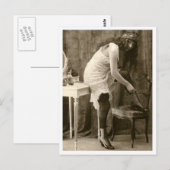 Carte Postale Flirt français - Pinup Vintage (Devant / Derrière)