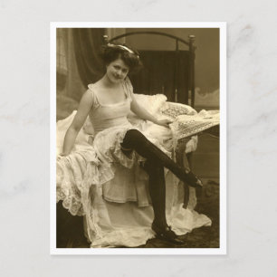 Carte Postale Flirt français - Pinup Vintage