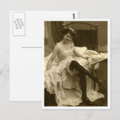 Carte Postale Flirt français - Pinup Vintage (Devant / Derrière)
