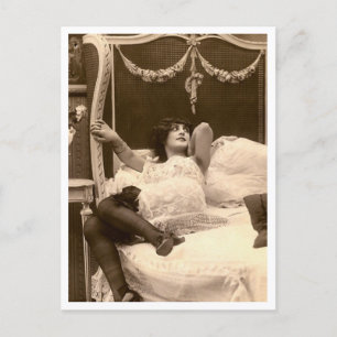 Carte Postale Flirt français - Pinup Vintage