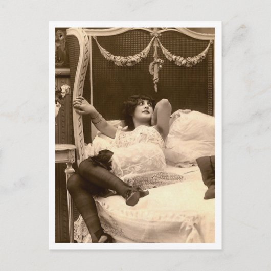 Carte Postale Flirt français - Pinup Vintage (Devant)