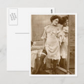 Carte Postale Flirt français - Pinup Vintage (Devant / Derrière)