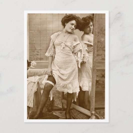 Carte Postale Flirt français - Pinup Vintage (Devant)