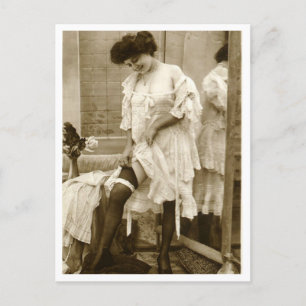 Carte Postale Flirt français - Pinup Vintage