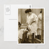 Carte Postale Flirt français - Pinup Vintage (Devant / Derrière)