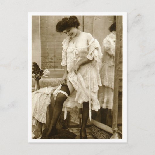 Carte Postale Flirt français - Pinup Vintage (Devant)