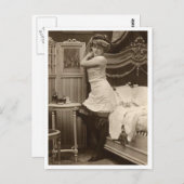 Carte Postale Flirt français - Pinup Vintage (Devant / Derrière)